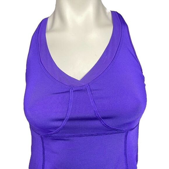 ATHLETA Tank Top Built In Bra Support Racerback Yoga Running Purple Womens 34B - Picture 2 of 11